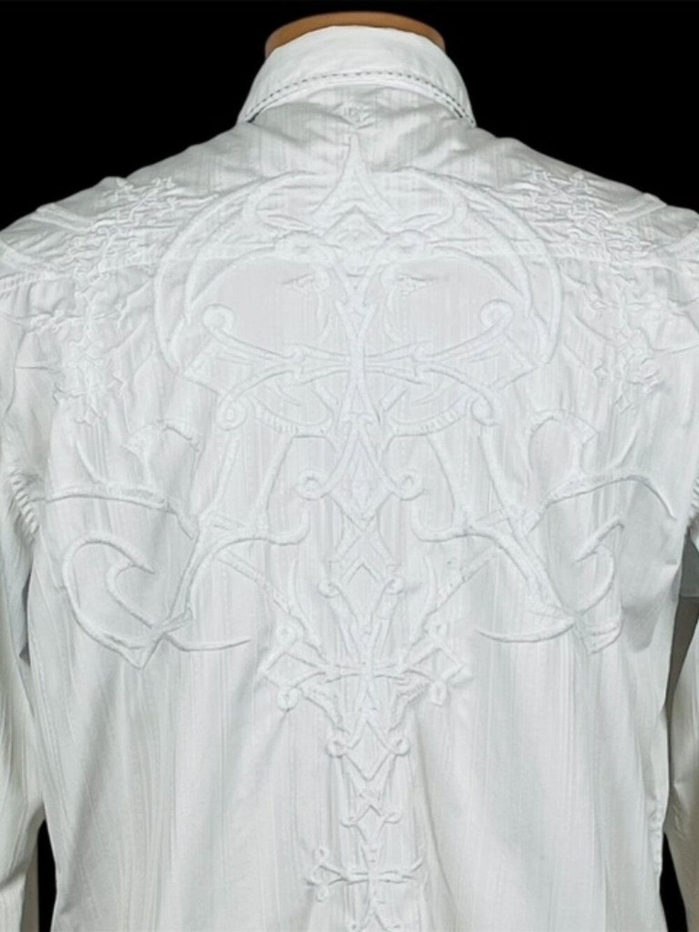 Roar Western Shirt Sz 2XL Lavish White Embroidered Coastal Cowboy Rocker